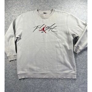 Vtg‎ Jordan Flight Sweatshirt Men's 3XL XXXL Pullover Gray Y2K Red Jumpman READ